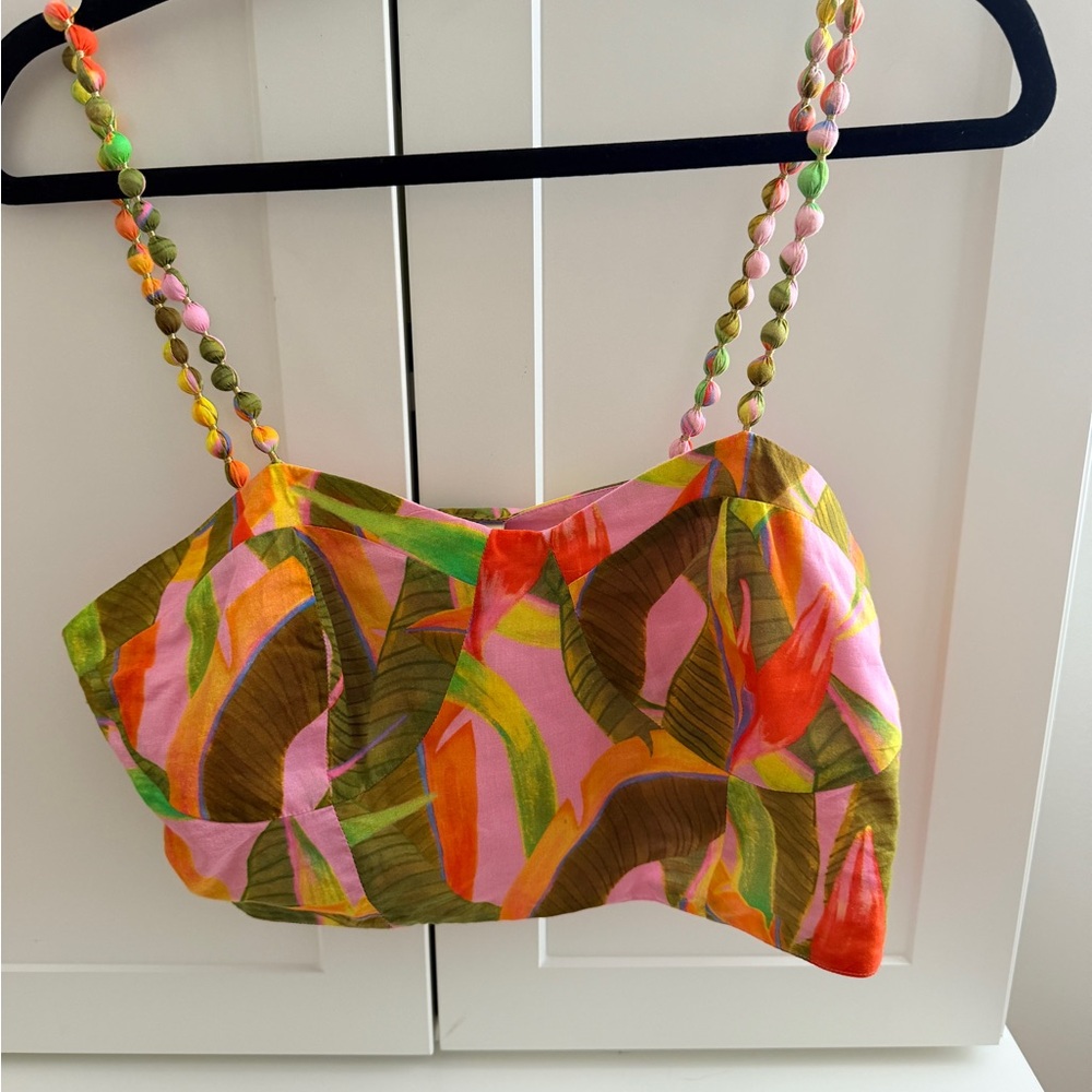 FARM Rio Multicolor Tropical Print Cropped Tank Top